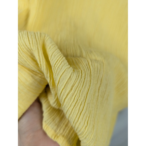 100% Cotton Butter Yellow Gauze Floral Embroidered Long Sleeve XL P Cottagecore - Picture 8 of 10